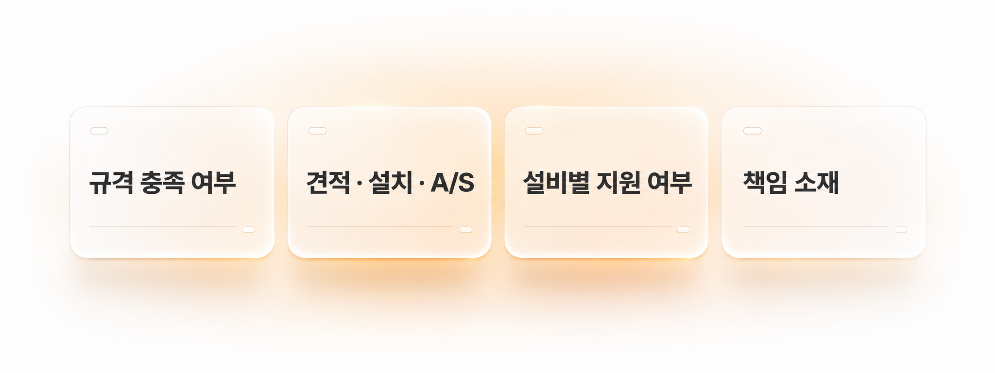 업체 선정 시 확인할 4가지 — 규격 충족 여부, 견적·설치·A/S, 설비별 지원 여부, 책임 소재