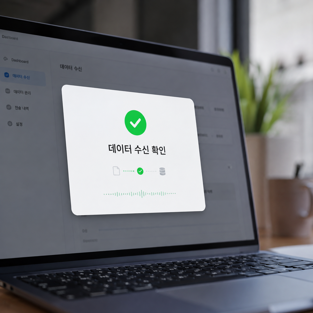 데이터 수신 확인 화면