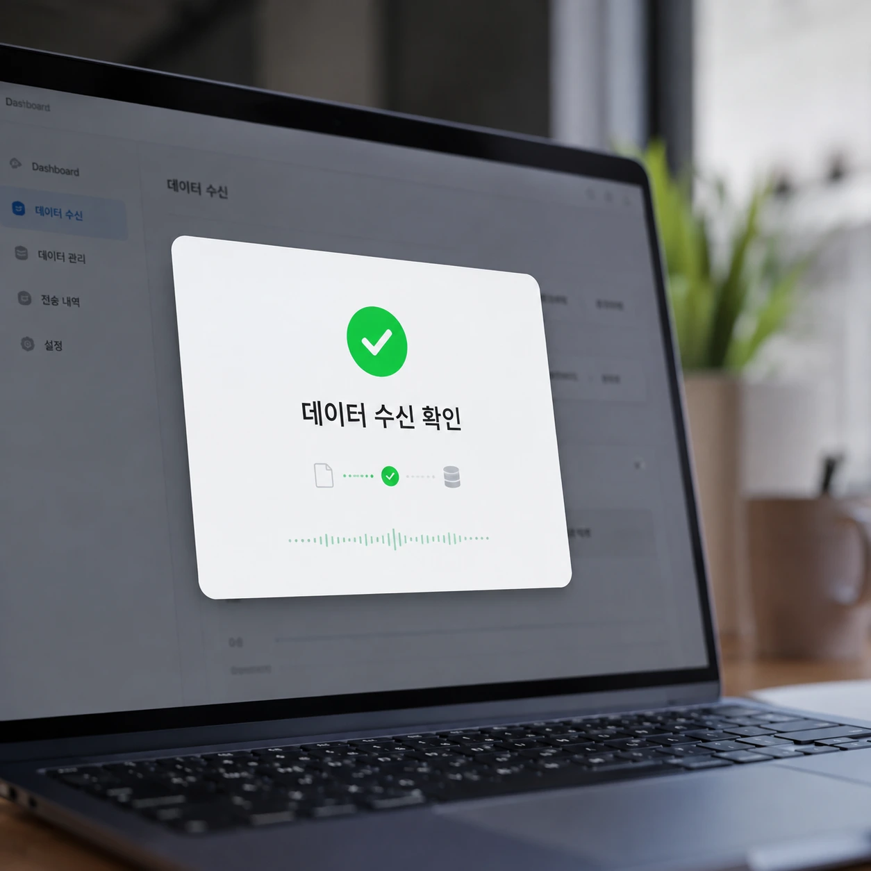 데이터 수신 확인 화면